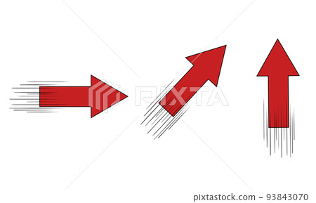 有速度感的紅色箭頭 有速度感的紅色箭頭 93843070