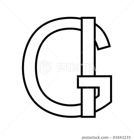 Logo sign gi ig icon nft interlaced letters g i 93843235