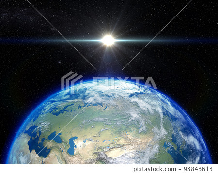 地球日本背景星空背景太陽 CG 地球日本背景星空背景太陽 CG 93843613