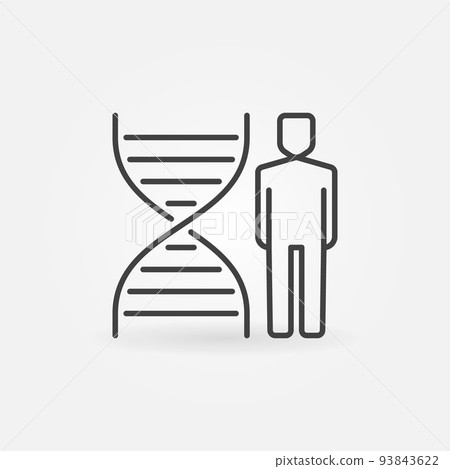 Man with DNA outline vector concept icon 93843622
