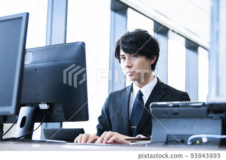 Office computer male work serious 93843893