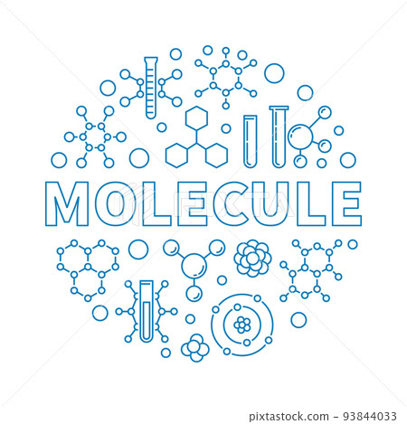 Molecule vector outline blue round illustration Molecule vector outline blue round illustration 93844033