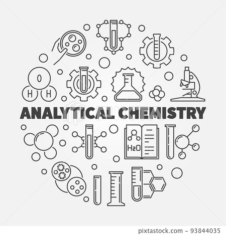 Analytical Chemistry vector concept outline round illustration Analytical Chemistry vector concept outline round illustration 93844035