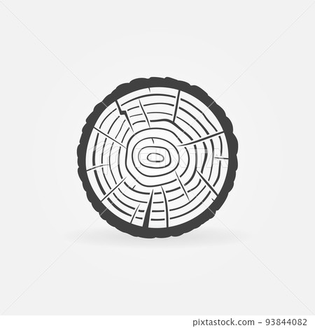 Trunk Cross Section with Tree Rings vector Wood icon 93844082