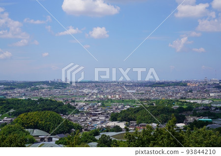 Habikino City, Osaka The Osaka Plain seen from Mt. Habikino (west direction, Habikino/Sakai City direction) (late summer) 93844210