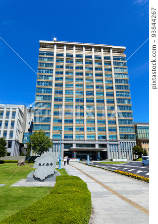 Tochigi prefectural office and blue sky Tochigi prefectural office and blue sky 93844267