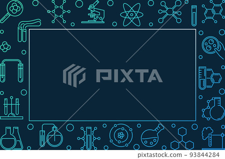 Vector Chemistry colorful frame with chemical line icons Vector Chemistry colorful frame with chemical line icons 93844284