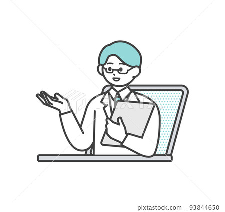 Image illustration material of online medical treatment Image illustration material of online medical treatment 93844650