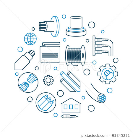 Vector Fiber-optic Communication circular linear illustration Vector Fiber-optic Communication circular linear illustration 93845251