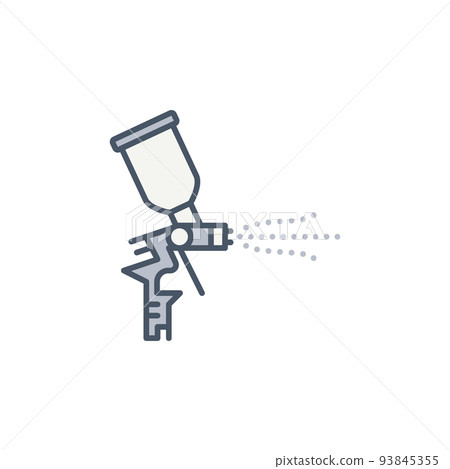 Spray Gun colored icon - vector Auto Body Painting sign 93845355