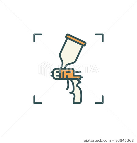 Vector Spray Gun concept colored icon or sign Vector Spray Gun concept colored icon or sign 93845368
