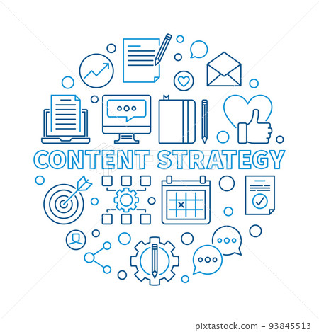 Content Strategy vector round outline modern illustration 93845513