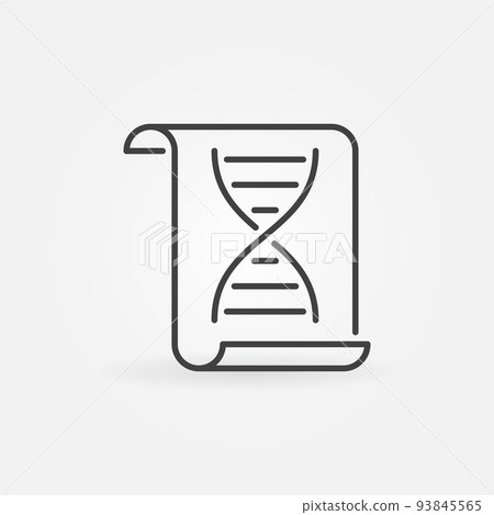 Document with DNA sign vector icon in thin line style Document with DNA sign vector icon in thin line style 93845565