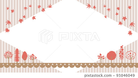 斯堪的納維亞秋季條紋設計插畫背景矢量素材 93846049