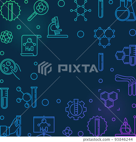 Chemistry vector colored square background in thin line style Chemistry vector colored square background in thin line style 93846244