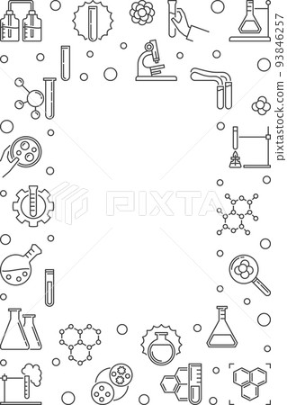 Chemistry vertical outline vector banner with space for text Chemistry vertical outline vector banner with space for text 93846257