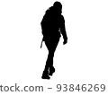 Hiking woman silhouette 1 93846269
