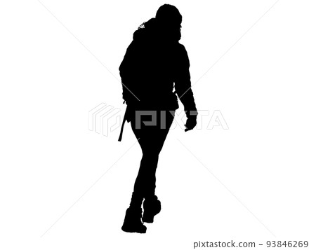 Hiking woman silhouette 1 93846269