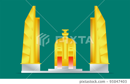democracy monument gold and silver bangkok thailand vector illustraion eps10 93847403