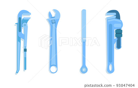 set of wrench pipe cheater bar blue tone vector illustration eps10 set of wrench pipe cheater bar blue tone vector illustration eps10 93847404