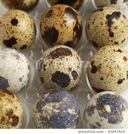 Quail eggs on a white background 93847424