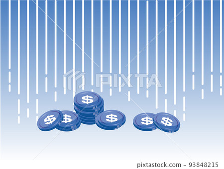few coins illustration blue dollar few coins illustration blue dollar 93848215