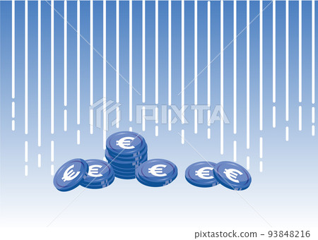 few coins illustration blue euro few coins illustration blue euro 93848216