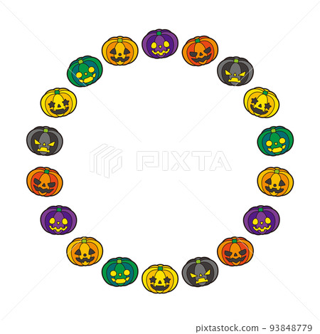 halloween jack o lantern frame line ant - Stock Illustration [93848779 ...