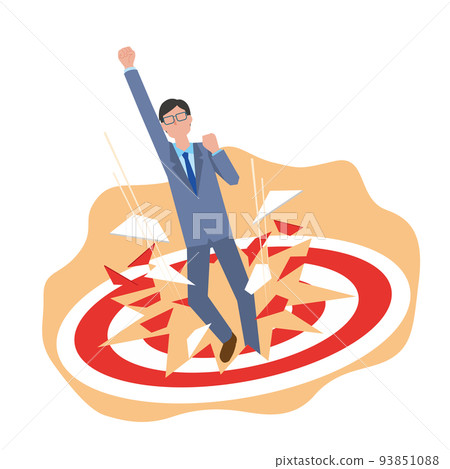 An image of a businessman breaking through the target An image of a businessman breaking through the target 93851088