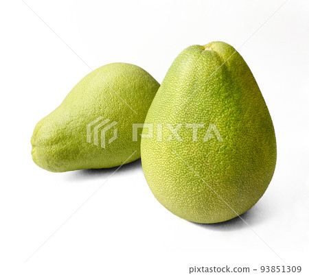 The green pomelo on the white background 93851309