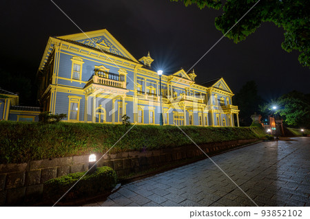 Old Public Hall of Hakodate Ward at night 93852102
