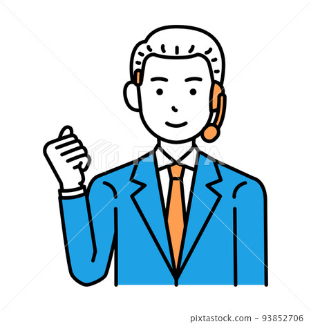 Call center operator male fist pump 93852706