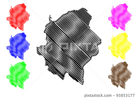 Asir Region (Regions of Saudi Arabia, Kingdom of Saudi Arabia, KSA) map vector illustration, scribble sketch Aseer Region map 93853177