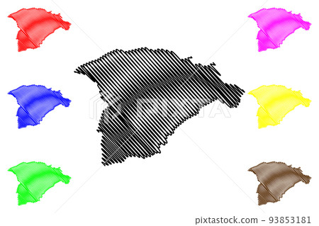 Hail Region (Regions of Saudi Arabia, Kingdom of Saudi Arabia, KSA) map vector illustration, scribble sketch Ha il map 93853181