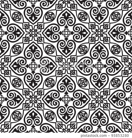 Abstract floral seamless pattern. Mosaic floral ornamental background. Muslim ornament in arab orient style with Arabic, Turkish, Indian motifs. Good for fabric, textile, wallpaper or package Abstract floral seamless pattern. Mosaic floral ornamental background. Muslim ornament in arab orient style with Arabic, Turkish, Indian motifs. Good for fabric, textile, wallpaper or package 93853280