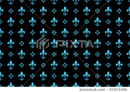 Flower geometric pattern. Seamless vector background. Blue and black ornament Flower geometric pattern. Seamless vector background. Blue and black ornament 93853496