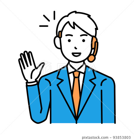 Call center operator male smile greeting Call center operator male smile greeting 93853803