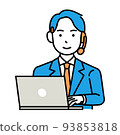 Call center operator male laptop computer 93853818
