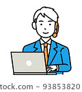 Call center operator male laptop computer 93853820