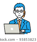 Call center operator male laptop computer 93853823