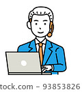 Call center operator male laptop computer 93853826
