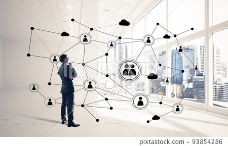 Networking and social communication concept as effective point for modern business Networking and social communication concept as effective point for modern business 93854286