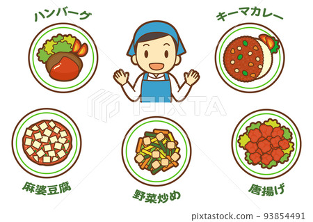 Chef introducing delicious dishes 93854491