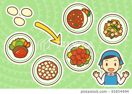 A delicious menu using soybeans instead of meat (background green) 93854494