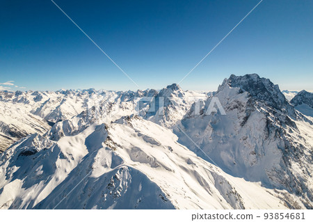 mountain rocky peak with snow  93854681