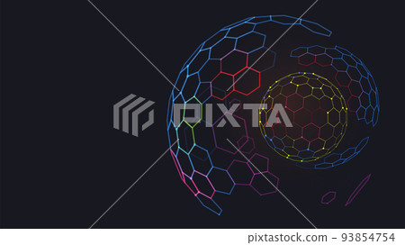 Futuristic globe data network hexagonal science background Futuristic globe data network hexagonal science background 93854754