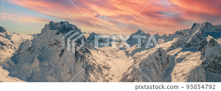 dawn over mountain rocky ridge dawn over mountain rocky ridge 93854792