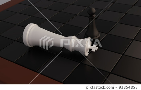 Defeated white king in front of a black pawn Defeated white king in front of a black pawn 93854855