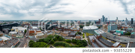 Panoramic aerial view over the University of Manchester 93855229