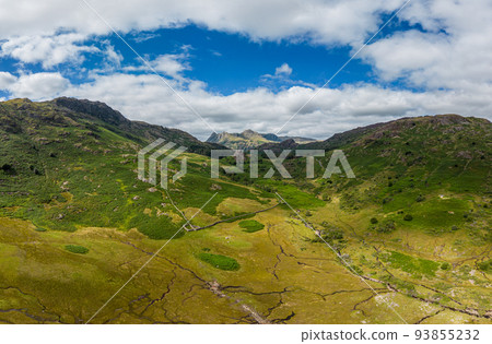 The amazing landcape of the Lake District National Park - aerial view from above The amazing landcape of the Lake District National Park - aerial view from above 93855232